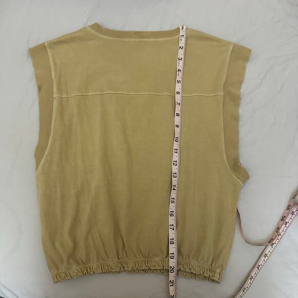 Mother The Swiper Crop Top Bronze Mist Tan Size Small Elastic Band Sleeveless - Picture 8 of 14
